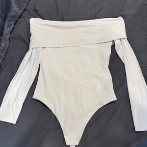 Aritzia Off-Shoulder White Bodysuit